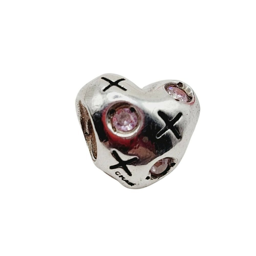 Chamilia Swarovski 2010 Ltd Edition Xoxo Heart Charm Bead 925 Sterling Silver 28$